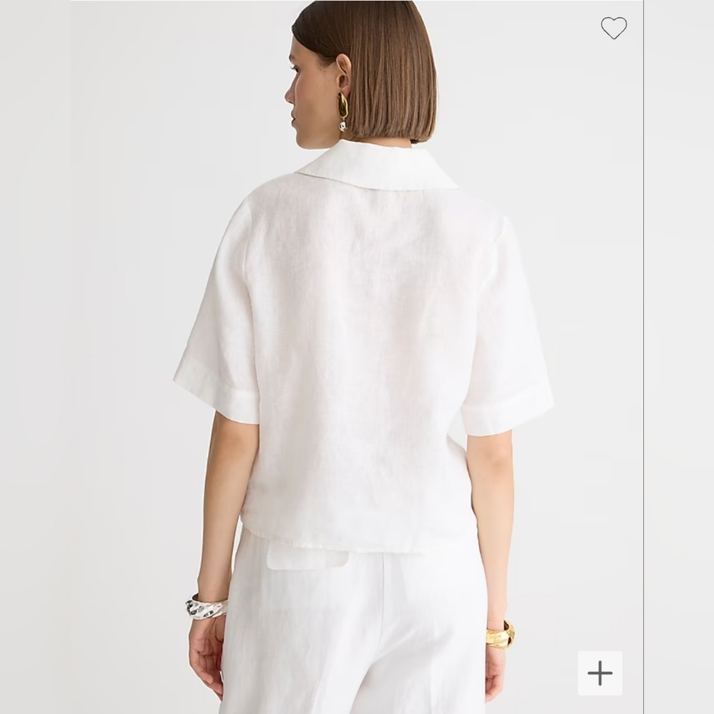 J. Crew Bungalow popover top in linen, size XS - Picture 3 of 13